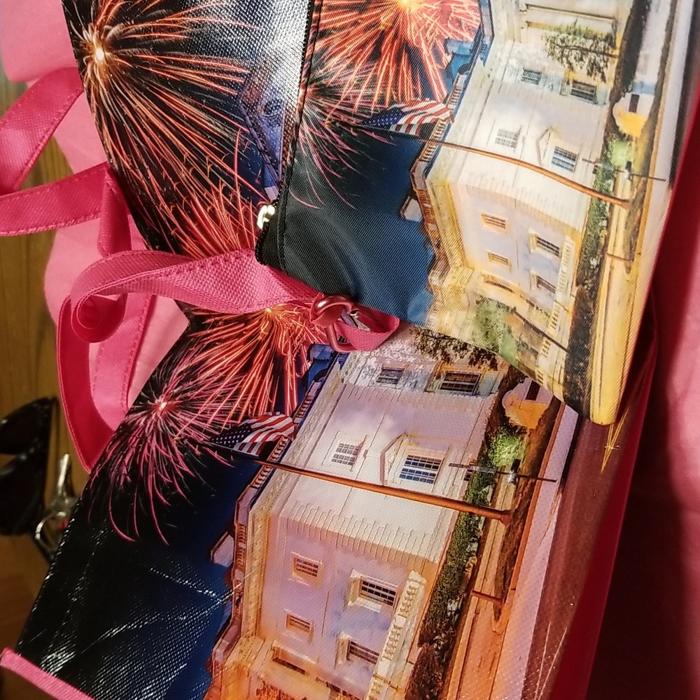 DAR 2 BAGS ONE SHOPPER AND A MAKEUP BAG OR CLUTCH ATTACHED CAN BE REMOVED